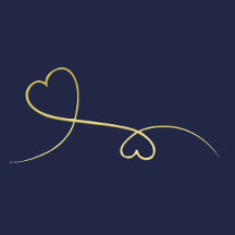 Two Gold Hearts   Navy & Gold Wedding Collection
