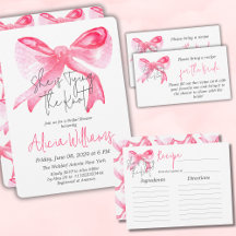 Elegant Tying the Knot Pink Bow Bridal Shower