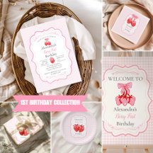 Strawberry 1st Birthday Party Berry First Coll