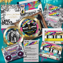 Retro 80's Hip Hop Graffiti Wedding