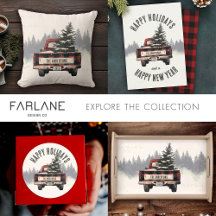 Retro Red Plaid Christmas Tree Truck Collection