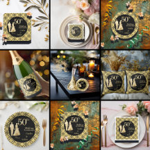 50th Gold Couple Wedding Anniversary Collection