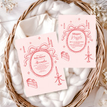 Sketch Hand Drawn Bow Baby Shower