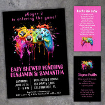 Video Game Gamer Girl Baby Shower