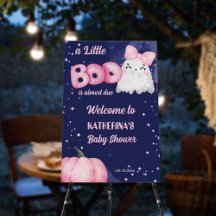 Halloween pink ghost little boo Baby Shower
