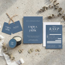 Elegant Blue Serif Wedding Suite
