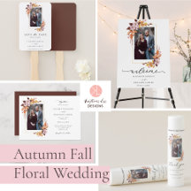 Autumn Fall Floral Wedding Elegant Foliage Script