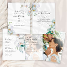 Modern Elegant White Orchid Wedding Collection