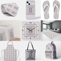 Boxed In Chalk Gray Lavender Geometric Design