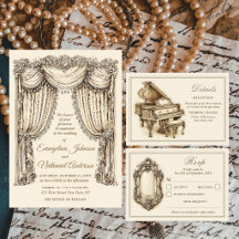 Vintage Gilded Age Ivory Timeless Wedding Cards