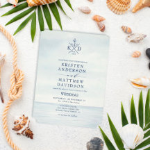 Watercolor Ocean Nautical Anchor Wedding