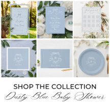 Dusty Blue Hand drawn Baby Shower Invitation Decor