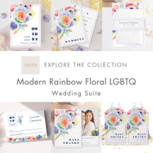Modern Rainbow Floral LGBTQ Wedding