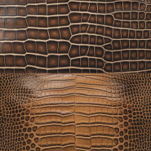 Brown Two Tone Faux Alligator Leather 