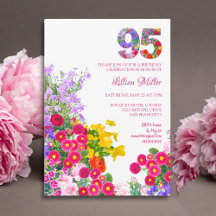 Elegant Floral Garden 95th Birthday Party Suite