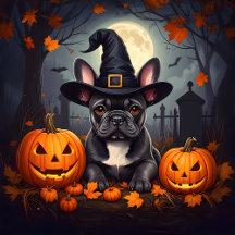 Grey French Bulldog Halloween