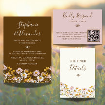 Chocolate Brown Dusty Rose Wildflower Wedding