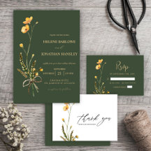 Wildflower Botanical Modern Rustic Elegant Wedding