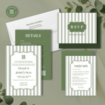Modern Green Striped wedding