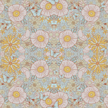 Groovy Blue n Gold Daisy Boho Bedding Collection