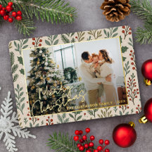 Classy Botanical Holly Berry Floral Art