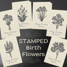 Stamped Birthday Month Flowers