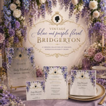 Vintage blue and purple floral bridgerton 
