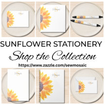 Monogram Watercolor Sunflower Stationery 