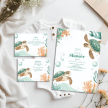 Cute Watercolor Sea Turtle 