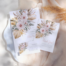 Pampas Grass Boho Girl Baby Shower