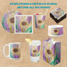 SUNFLOWERS & METALLIC FLORAL ART FOR ALL OCCASIONS