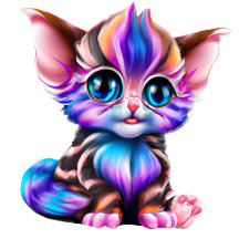 Cute Kawaii Striped Baby Kitten