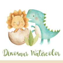 Dinosaur Watercolor (Birthday / Baby Shower)