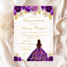 Purple Floral Princess Quinceañera