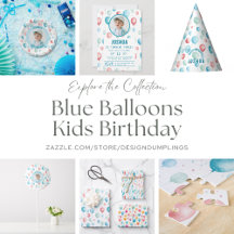 Blue Balloons Kids Birthday
