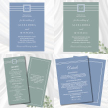 DUSTY BLUE AND SAGE GREEN MODERN WEDDING