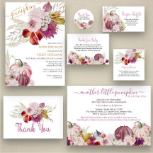 Little Pumpkin Rustic Floral Baby Shower