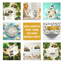 Twin Boys Jungle Monster Truck Birthday Party