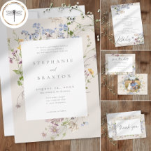 Cream Wildflower Garden Elegant Wedding