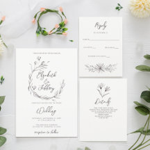Rustic Elegant Floral Sketch Wedding