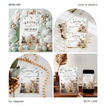Woodland animals forest greenery Baby Shower