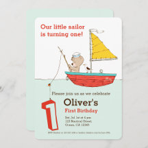 Nautical little sailor bear first birthday