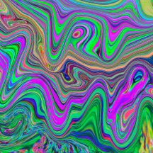 Trippy Lime Green and Purple Waves of Color