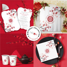 Cherry Blossoms Longevity Chinese Adult Birthday