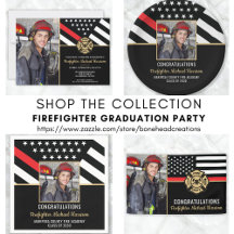 Firefighter Graduation Party Supplies With Photo