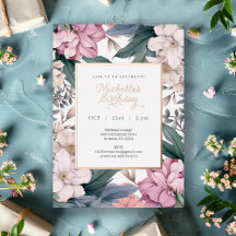 Elegant Watercolor Garden Floral Birthday Party 