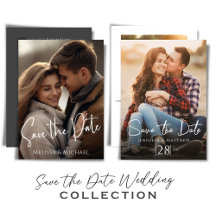 Simple Photo Minimalist Wedding Save the Dates 