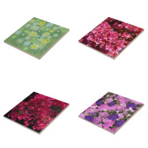 Ceramic Tiles With Botanical Floral Plant Designs 
