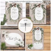 Rustic Tan Pine Winter Sparkle Wedding