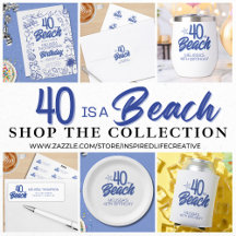 40 Is A Beach Birthday Party Supplies Collection